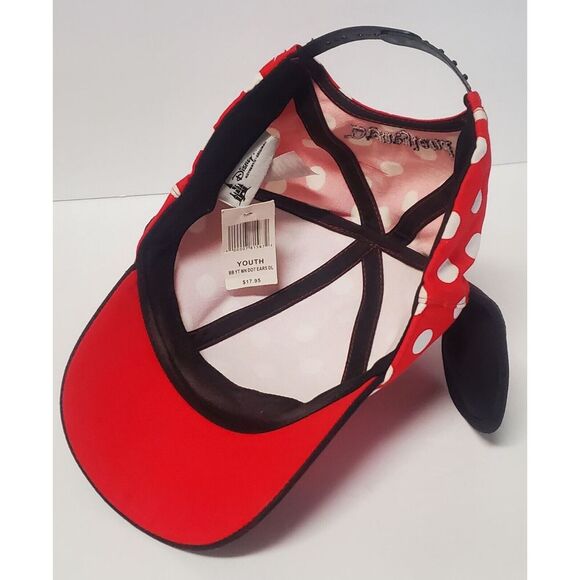 Disneyland Minnie Mouse Ball Cap Polka Dot Bow Hat Youth Disney Parks Authentic - Picture 8 of 11